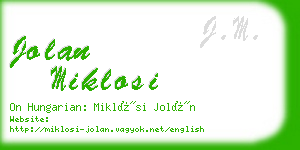 jolan miklosi business card